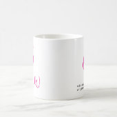 ブラック&ピンク文字モノグラム結婚ミセス コーヒーマグカップ (中央)