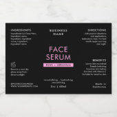 ブラック&ピンク2 OZドロッパーボトル防水ラベル フードラベル (シングルラベル)