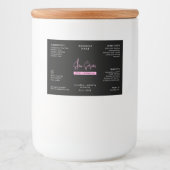 ブラック&ピンク2 OZドロッパーボトル防水ラベル フードラベル (正面)