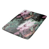 ブラック、ピンク、およびグレーグリーンの抽象芸術絞り染め大理石 バスマット (アングル)