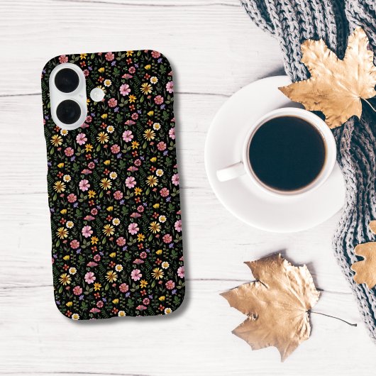 ブラック ピンク イエロー グリーン 水彩 花柄 トレンド Case-Mate iPhoneケース