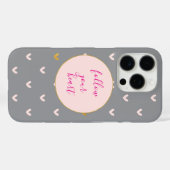 ブラック ピンク グレー ゴールド ハート Case-Mate iPhoneケース (裏面 (横))