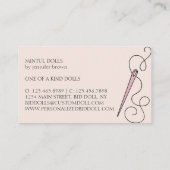 ブラック ピンク テーラー シームストレス 改造 ニードル 名刺 (裏面)