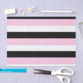 ブラック、ピンク、ホワイトの各ストライプティッシュペーパー 薄葉紙 (クラフト)