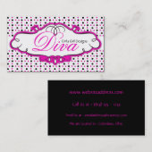 ブラック/ピンク/ホワイト水玉模様デザイン名刺 名刺 (正面/裏面)