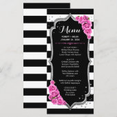 ブラック ピンク ホワイト シルバー メニューカード プログラム (正面/裏面)