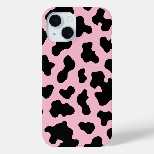 ブラック&ピンク 牛革プリント Case-Mate iPhoneケース (裏面)