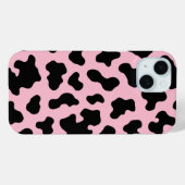 ブラック&ピンク 牛革プリント Case-Mate iPhoneケース (裏面 (横))