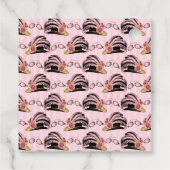 ブラック、ピンク、金ゴールドスチームパンク フェイバータグ (裏面)