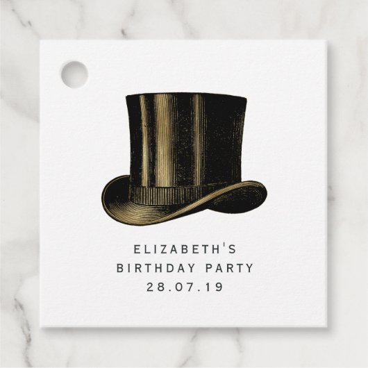 ブラック、ピンク、金ゴールドスチームパンク フェイバータグ (正面)