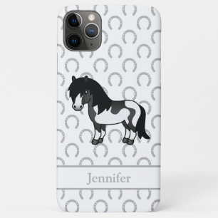ブラック+ピント+シェトランドポニー+キャラクターイラスト iPhone 11 PRO MAXケース