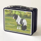 ブラック·ピント·ピエボルド·ジプシー·バンナー·荷車を引くホース メタルランチボックス (裏面)