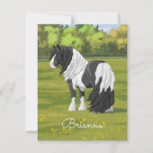 ブラック·ピント·ピエボルド·ジプシー·バンナー·荷車を引くホース 招待状 (正面)