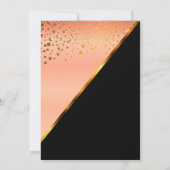 ブラック&ピーチ金ゴールドドット結婚式招待状 招待状 (裏面)