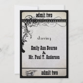 ブラック ファンキー プレイ ビル チケット ウェディング 招待状 (裏面)