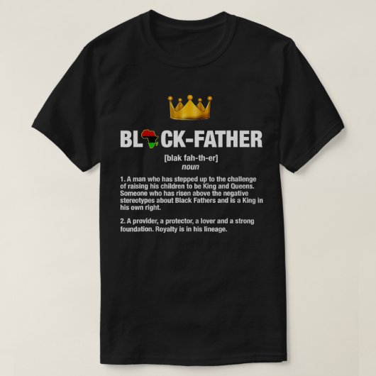 ブラック・ファーザー名詞父の日アフリカ系アメリカ人パパ  Tシャツ (デザイン正面)