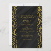 ブラック＆フェイクゴールド モダングラム 結婚式 婚約 招待状 (正面)