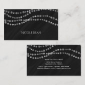 ブラック&フェイクシルバーきらきら光るグラマモダンー 名刺 (正面/裏面)