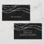 ブラック&フェイクシルバーきらきら光るグラマモダンー 名刺 (正面/裏面)
