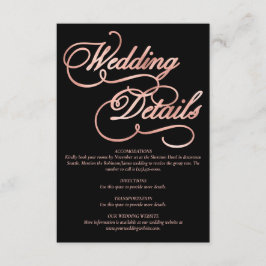 ブラック&フェイクバラ金ゴールド書道フォーマル結婚の エンクロージャーカード