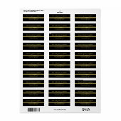 ブラック&フェイク金ゴールドグラム差出人住所 ラベル (フルシート)