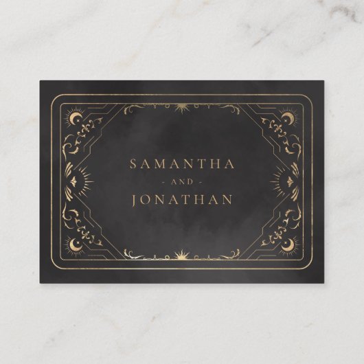 ブラック&フェイク金ゴールドタロットシナ結婚ス詳細 エンクロージャーカード (裏面)