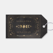 ブラック&フェイク金ゴールドタロットシレ結婚ンツ ギフトタグ (正面(横))