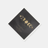 ブラック&フェイク金ゴールドタロットシレ結婚ンツ スタンダードカクテルナプキン (角)