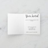 ブラック&フェイク金ゴールド誕生日招待状 招待状 (内部)