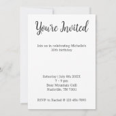 ブラック&フェイク金ゴールド誕生日招待状 招待状 (裏面)