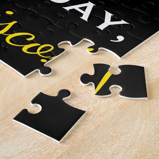 ブラック、フェイク金ゴールド12番目の誕生日+名前をカスタムする ジグソーパズル (側面)