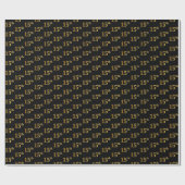 ブラック、フェイク金ゴールド15位（15位）イベント ラッピングペーパー (フラット)