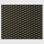 ブラック、フェイク金ゴールド16番目(16番目)のイベント ラッピングペーパー (フラット)