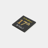 ブラック、フェイク金ゴールド17番目の誕生日、名前をカスタムする付き ポストイット (アングル)