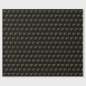 ブラック、フェイク金ゴールド3位(3位)イベント ラッピングペーパー (フラット)