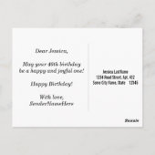 ブラック、フェイク金ゴールド40歳の誕生日+名前をカスタムする ポストカード (裏面)