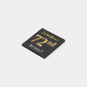 ブラック、フェイク金ゴールド72番目の誕生日、名前をカスタムする付き ポストイット (アングル)