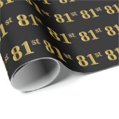 ブラック、フェイク金ゴールド81位（81位）イベント ラッピングペーパー (ロールコーナー)