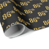ブラック、フェイク金ゴールド86位（86位）イベント ラッピングペーパー (ロールコーナー)