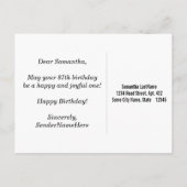 ブラック、フェイク金ゴールド87番目の誕生日+名前をカスタムする ポストカード (裏面)