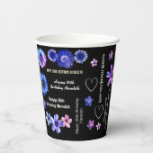 ブラック フェミナイン フラワーネーム ハッピー50歳の誕生日 紙コップ (裏面)