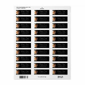 ブラック フォール フローラル ブライダル リターン アドレス ラベル (フルシート)