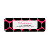 ブラック&フシお洒落ドット差出人住所ラベル ラベル (正面)