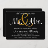ブラック・フューチャー氏ミセス・婚約パーティ 招待状 (正面/裏面)