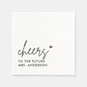 ブラック・フューチャー・ミセスモダンブライダルシャワー スタンダードカクテルナプキン (正面)