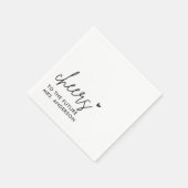 ブラック・フューチャー・ミセスモダンブライダルシャワー スタンダードカクテルナプキン (角)