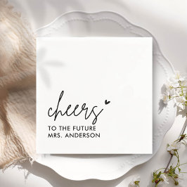 ブラック・フューチャー・ミセスモダンブライダルシャワー スタンダードカクテルナプキン