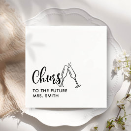 ブラック・フューチャー・ミセスモダンブライダルシャワー スタンダードカクテルナプキン