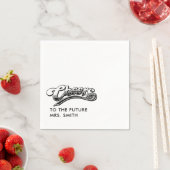 ブラック・フューチャー・ミセスモダンブライダルシャワー スタンダードカクテルナプキン (インサイチュ)