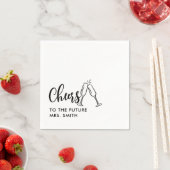 ブラック・フューチャー・ミセスモダンブライダルシャワー スタンダードカクテルナプキン (インサイチュ)